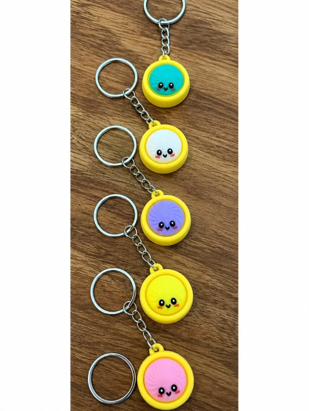 Bundle of 5 Squishy Smiley Face Keychains – Fidget Sensory Charms